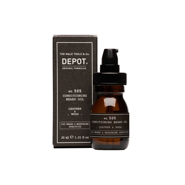 Olje za brado Depot 505 Leather and Wood