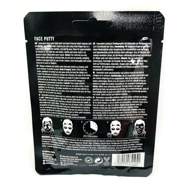 Maska za obraz v foliji Barber Pro Face Putty Black
