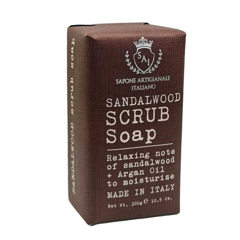 Saponificio Varesino Sandalwood Scrub for Him – Paper Wrapped Soap 300g 