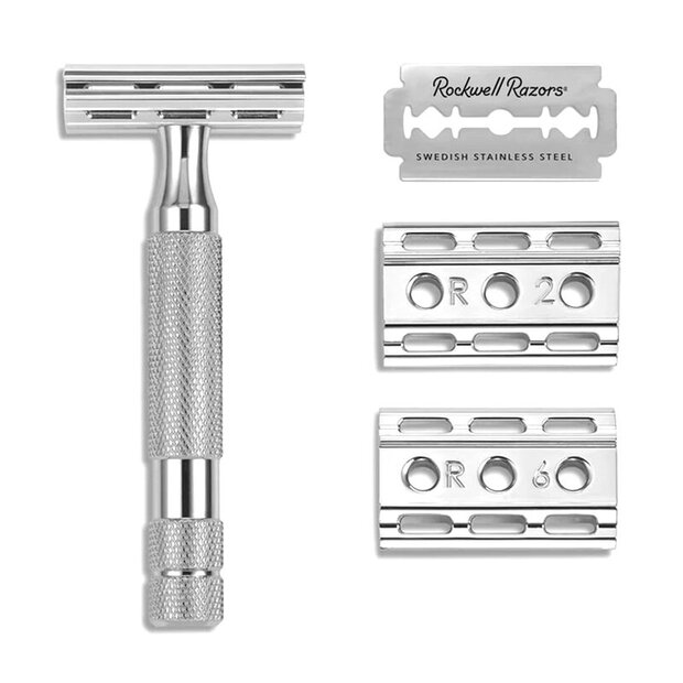 Varnostni brivnik Rockwell 6C White Chrome