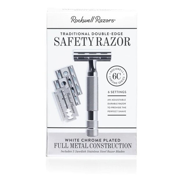 Varnostni brivnik Rockwell 6C White Chrome