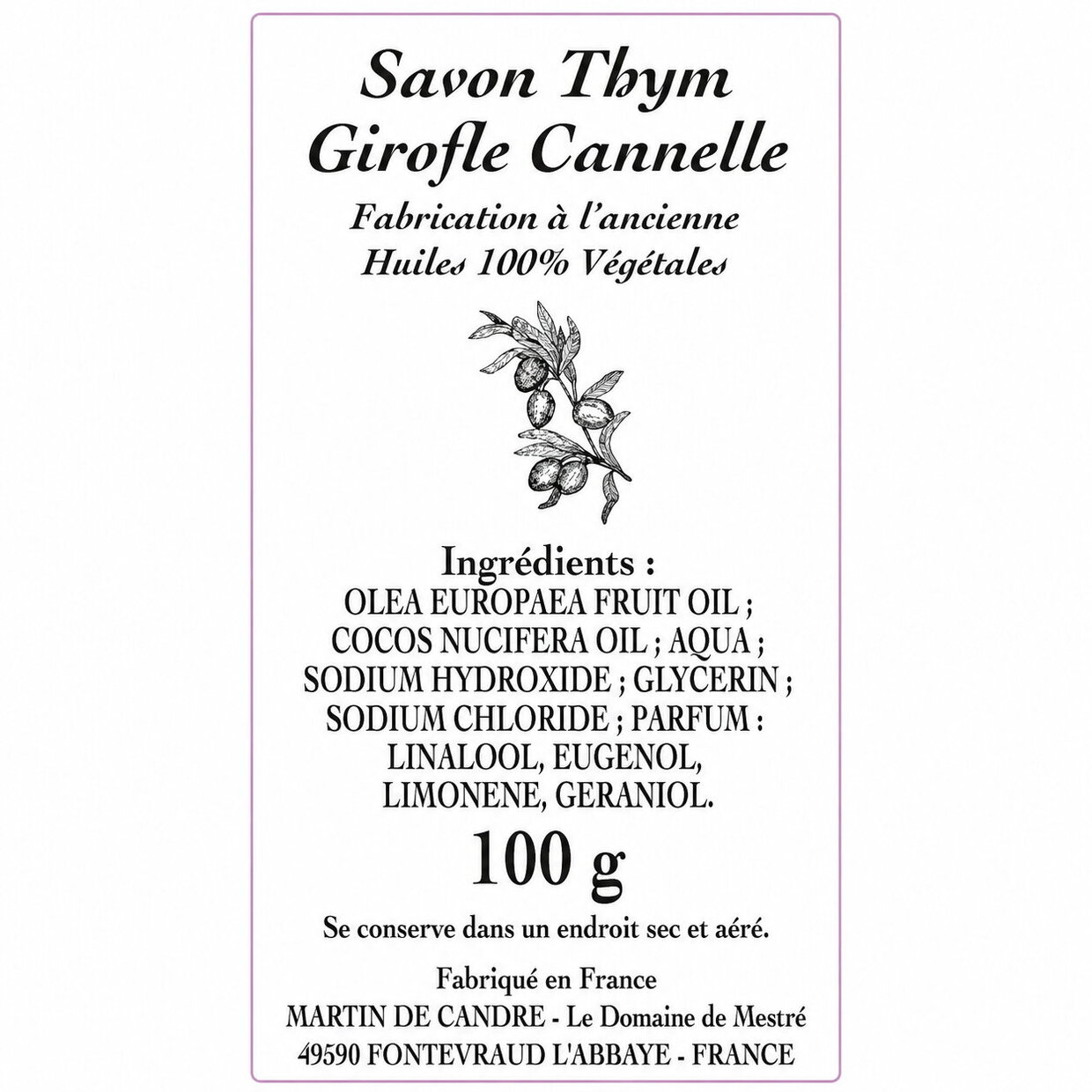 Martin de Candre Thym, Girofle & Cinnamon 100gr 