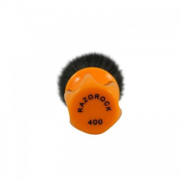Razorock 400 Plissoft synthetic shaving brush orange. 24mm knot 