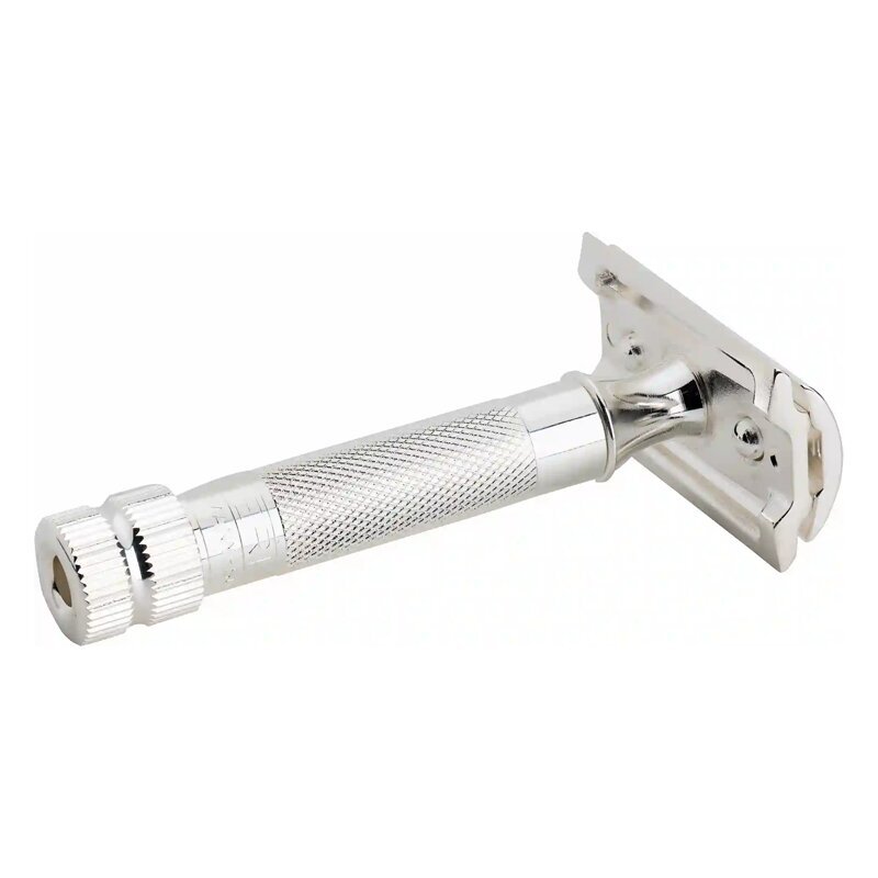 Merkur SAFETY RAZOR 34S, silver−plated (10μm), in plastic box with 10 blades 