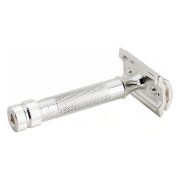 Merkur SAFETY RAZOR 34S, silver−plated (10μm), in plastic box with 10 blades