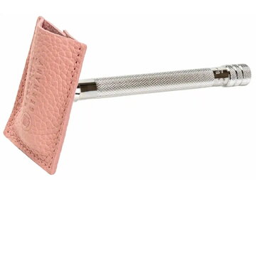 Merkur Pink Coloured Blade Protector Made of Leather for Safety Razors