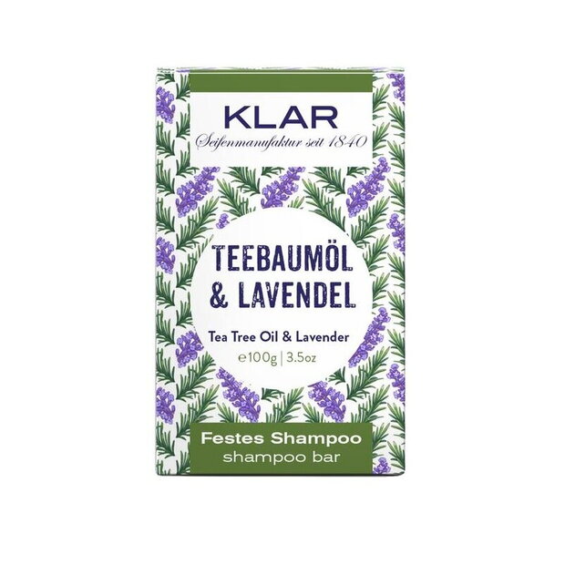 Trdi šampon Klar Teebaumöl & Lavendel