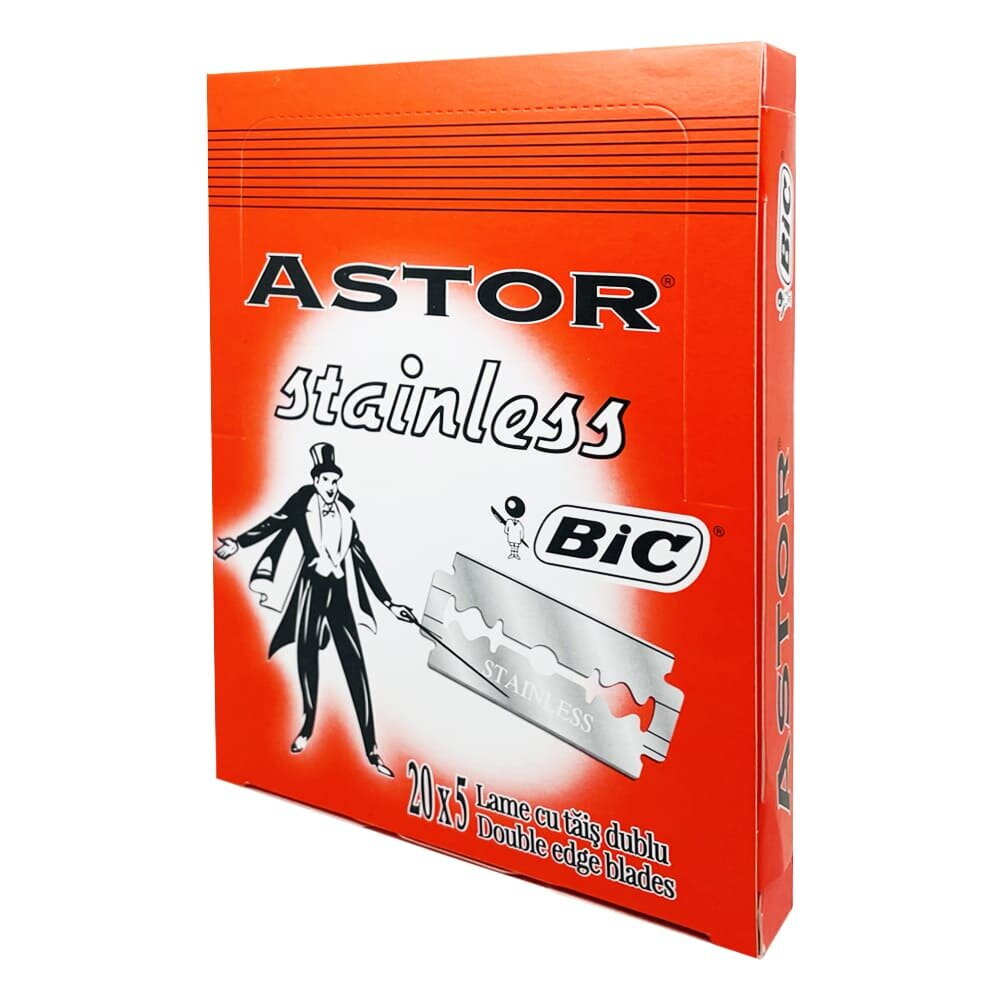 100 razor blades stainless steel Bic Astor 