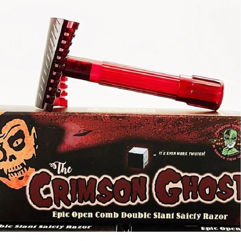 Phoenix Artisan Accoutrements Crimson Ghost Open Comb Double Slant Safety Razor 